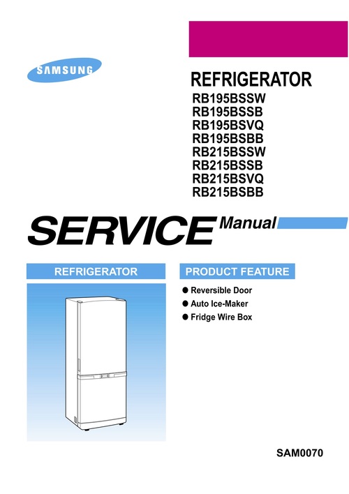 Product picture Samsung refrigerator rb195 rb215 rb-195 rb-21 service manual