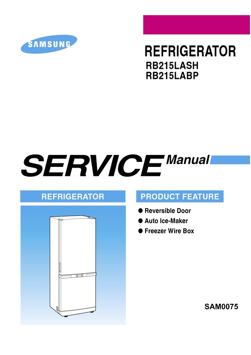 Product picture Samsung refrigerator rb215lash rb215labp service manual rb