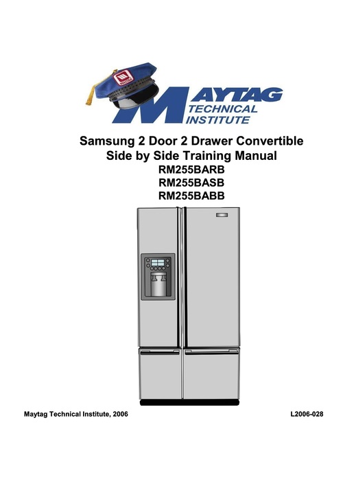 Product picture Samsung refrigerator rm255 rm-255 training manual