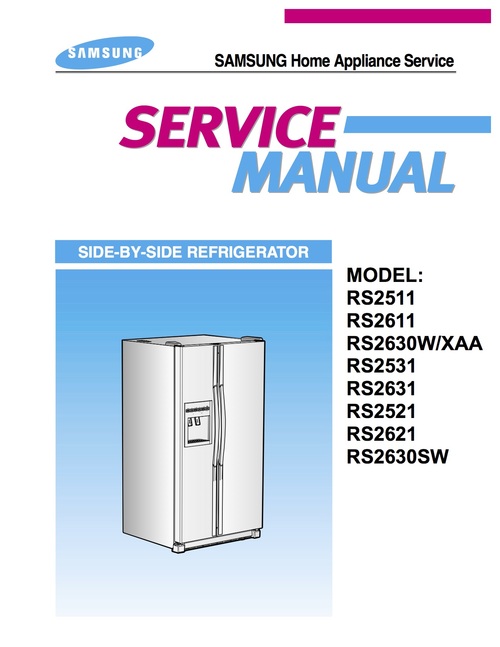 Product picture Samsung refrigerator rs25 rs-25 rs26 rs-26 service manual